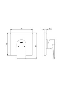 Resim Eca Dalia Sıva Üstü 102167112-K Ankastre Duş Bataryası Krom 