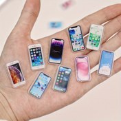 Resim 1:12 Ölçekli Gerçekçi Mini Telefon Modelleri - Canlı Renkli Ekranlara Sahip Çift Taraflı Baskılı Akıllı Telefonlar, Yetişkinler & 18+ Gençler için Dayanıklı Koleksiyonluk Bebek Evi Dekoru (Karışık Renkler) 