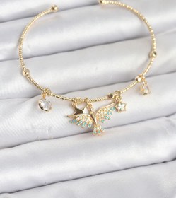 Resim BURCU MODA Anka Kuşu Charmlı Gold Renk Pirinç Kadın Bileklik 