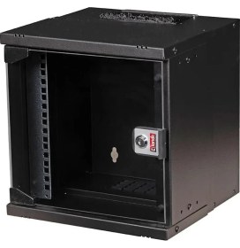 Resim Lande 6U 300x300 10” Duvar Tipi Rack Kabinet (Siyah) Cam Kapaklı 