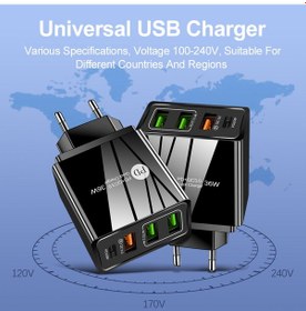 Resim Tenfowee 36w Hızlı Şarj Cihazı - 3 Usb Portlu Seyahat Şarj Aleti, Pd Teknolojili Taşınabilir Adaptör 