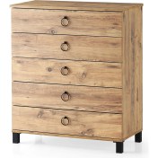 Resim Erezoğulları Mobilya Ekonomik Geniş 5 Çekmeceli Şifonyer 85X45X95CM 