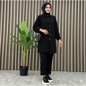 Resim MİSMOLY Tesettür Günlük Rahat İkili Düğmeli Tunik Pantolon Takım 
