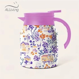 Resim Willowhaven Ev Ofis Seyahat İçin 33oz Paslanmaz Çelik Vakumlu Termos Purple Flower Desen 