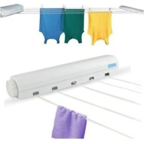 Resim Gri 4 Ipli Çamaşır Kurutma Askısı, Duvara Monte, Pratik ve Şık Tasarım 