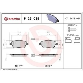 Resim Fiat Punto On Fren Balatasi 1.4 2012-2018 Brembo P23085 