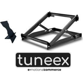 Resim TUNEEX 2'Lİ OFİS SETİ - 5 KADEMELİ METAL NOTEBOOK LAPTOP YÜKSELTİCİ ALTLIK & TELEFON TABLET TUTUCU STAND 