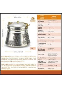 Resim Şahmaran Işlemeli Eskitme Yoğurt Bakır Bakraç 3 L Bakır 