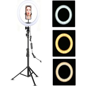 Resim 14 Inc Soligor Ring Light LED Işık ,makyaj,kuaför Make Up Tripod 