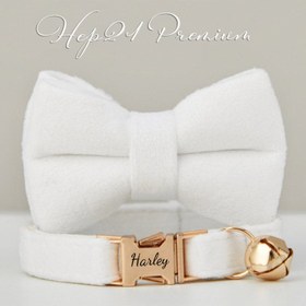 Resim Cat collar named Zilli cat collar 745094 - White Collar + Bow Tie / L 20-32cm 
