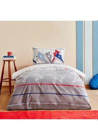 Resim Young Barton %100 Pamuk Tek Kişilik Nevresim Takımı Fitted Gri 