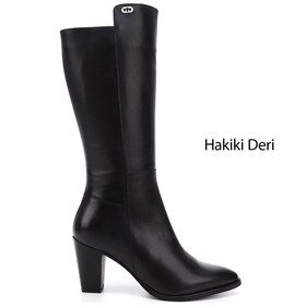 Resim Gönderi(R) Gönderi R Kadın Siyah Sivri Burun Kalın Topuklu Hakiki Deri Çizme Gkzc13447530 Siyah 