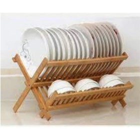 Resim Feyza Design Bambu Bulaşık Sepeti ve Tabaklık 42 Cm, Doğal ve Şık Tasarım 