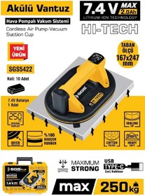 Resim BİTERSE 250 KG Akülü Vakumlu Seramik Ahşap Cam Taşıma Vantuzu 7,4 Volt 2 Amper SGS5422 