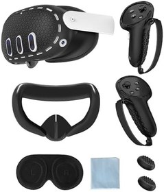 Resim Protective Cover for Oculus/Meta Quest 3 Accessories, Silicone Controllers Grip Cover Protector, Soft Shell Skin with Face Cover and Lens Cover by Gwyoneaon 