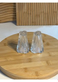 Resim Morponi 2'li Kristal Cam Tuzluk & Biberlik Şeffaf 