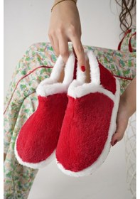 Resim Modafrato Vıola Kadın Panduf Ev Ayakkabısı Ev Botu Kırmızı 