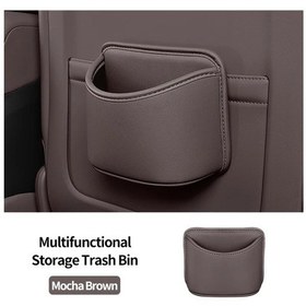 Resim Dashanshop Mocha Brown 1 Adet Şık Araç Depolama Kutusu Çöp Kovası Bardak Tutucu Düzenleyici 