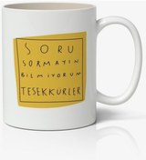 Resim Soru Sormayın Bilmiyorum Baskılı Kupa Bardak Baskılı Kahve Kupa Bardak 