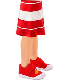 Resim Kiko Kids Strawberry Cırtlı Kız Bebek İlk Adım Panduf Ayakkabı Kırmızı 