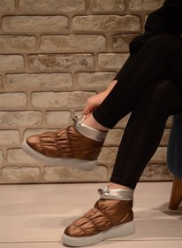 Resim Isy Kadın Bakır Şişme Paraşüt Kumaş Büzgülü Model Kısa Bot&bootie 