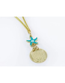 Resim Mavi Deniz Yıldızı Metal Ayetel Kürsi Araba Dikiz Ayna Süsü, Gold Renkli 