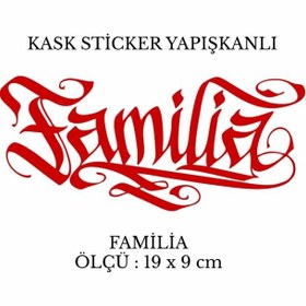 Resim Motor Kask Sticker FAMILIA Kırmızı 
