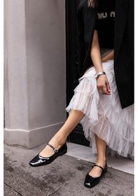 Resim Levi Kadın Bordo Rugan Babet Siyah Rugan 