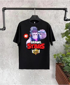 Resim Barlashive Unisex Bisiklet Yaka Kısa Kol Baskılı Çocuk T-shirt - Siyah Çok Renkli 