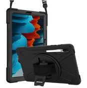 Resim Samsung Galaxy Tab S8 Plus X800 Kılıf Heavy Defender Siyah Microsonic