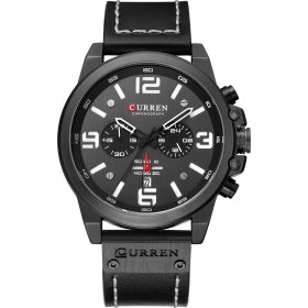 Resim Curren/karien 8314 Erkek Saati Spor Altı Pimli Kuvars Saat Takvim Erkek Saati Su Geçirmez Kemer Saati Blackshellwhite Titanyum 