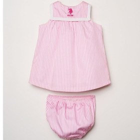 Resim U.S. Polo Assn. U.s. Polo Assn Kız Bebek Külotlu Dokuma Elbise Pembe-2389 Pembe 