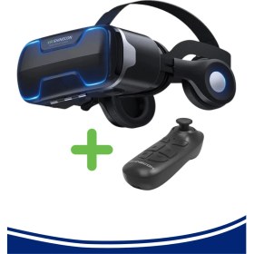 Resim G02ED 3D Kulaklıklı Sanal Gerçeklik Gözlüğü 4.7-6.6 Inç Akıllı Telefonlarla Panoramik 