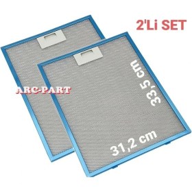 Resim ARC-PART Silverline 3170 X7 Model 70 Lik Davlumbaz Alüminyum Filtre - 2'li Set 