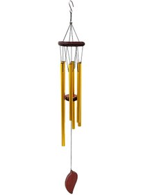 Resim Symbee Alüminyum Ve Ahşap 6 Boru Zil Çiçeği - Gümüş/altın Seçenekli Hava Sesi Dekorasyonu 