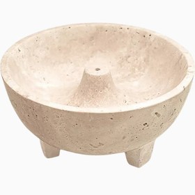 Resim Katori Traverten Tütsülük, Lüks El Yapımı Doğal Taş Aksesuar - Bej 