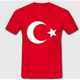 Resim KURAFF Atatürk Ve Türk Bayraklı Kısa Kollu Süper Tişört 23 Nisan 29 Ekim 10 Kasım Gösteri Kostüm T-shirt 