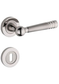 Resim Osmanlı Rozetli Nikel Saten Oda Kapı Kolu 1 Takım 