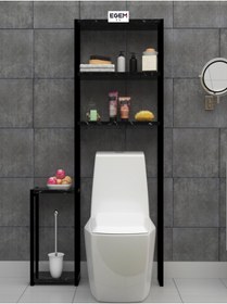 Resim EGEMEV Klozet Üstü Düzenleyici Raf 3 Raflı Banyo Düzenleyici Havluluk Banyo Organizer Wc Arkası 