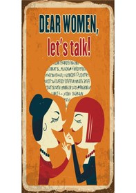 Resim gel konuşalım kadın 10 cm x 20 cm mini retro ahşap poster 