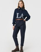 Resim Oversize Sweatshirt Kolej Baskılı Yakası Fermuar Detaylı İçi Polarlı 