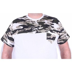 Resim Moc Grande Mocgrande Büyük Beden Cepli Camouflage Erkek Tişört 23145 Beyaz - Unisex Beyaz 
