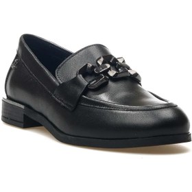 Resim Venüs Lepus Hakiki Deri Comfort Casual Oxford Ortopedik Kadın Ayakkabı Siyah 