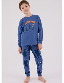 Resim Rolypoly Erkek Çocuk Mavi Pijama Takımı 5274-48629 Mavi 