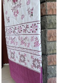 Resim Çift Kişilik Çok Amaçlı Pike, Yazlık Pike, Desenli Pike, Yatak Örtüsü 195x220cm Pembe 