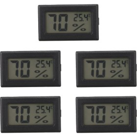 Resim Lillian 5x Mini Dijital LCD Termometre Higrometre Nem Sıcaklık Ölçer Probu (Yurt Dışından) 