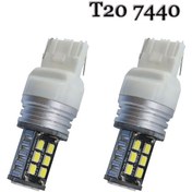 Resim T20 Led Ampul 15 Çipli Çift Duy 12 Volt 