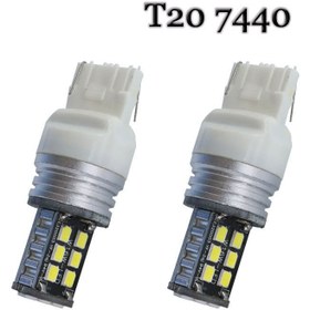 Resim T20 Led Ampul 15 Çipli Çift Duy 12 Volt 