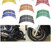 Resim Yeşil 17 "18" 19 "16 Şeritler Motosiklet Araba Jant Lastik Çıkartmaları Yansıtıcı Jant Bandı Motosiklet Oto Çıkartmaları 