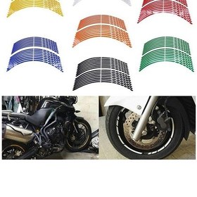 Resim Yeşil 17 "18" 19 "16 Şeritler Motosiklet Araba Jant Lastik Çıkartmaları Yansıtıcı Jant Bandı Motosiklet Oto Çıkartmaları 